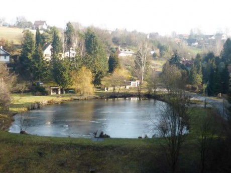 Pohled na Pařezský rybník z hradu